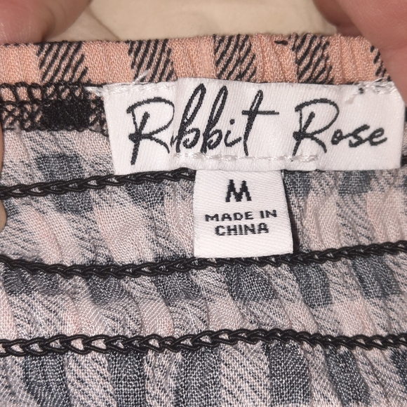 Gingham Corset Puff Sleeve Top Boho Cottage Coquette Y2K Prairie Crop Fairy M - Picture 7 of 8